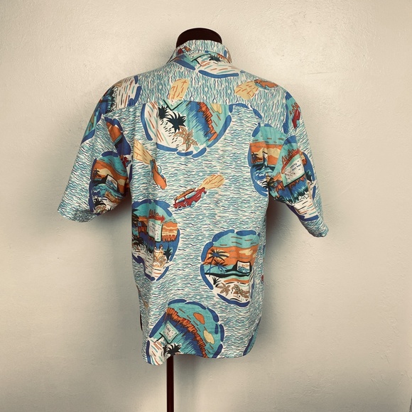 Vintage Mens Big Waves Heet Sportswear Shirt Medium Aloha Print Short Sleeve - Picture 7 of 12